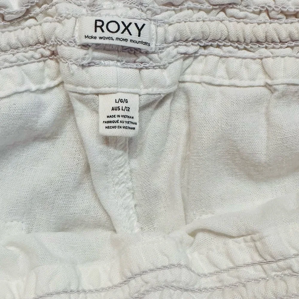 ROXY ~ True White Elastic Drawstring Waistband w/Pockets size L